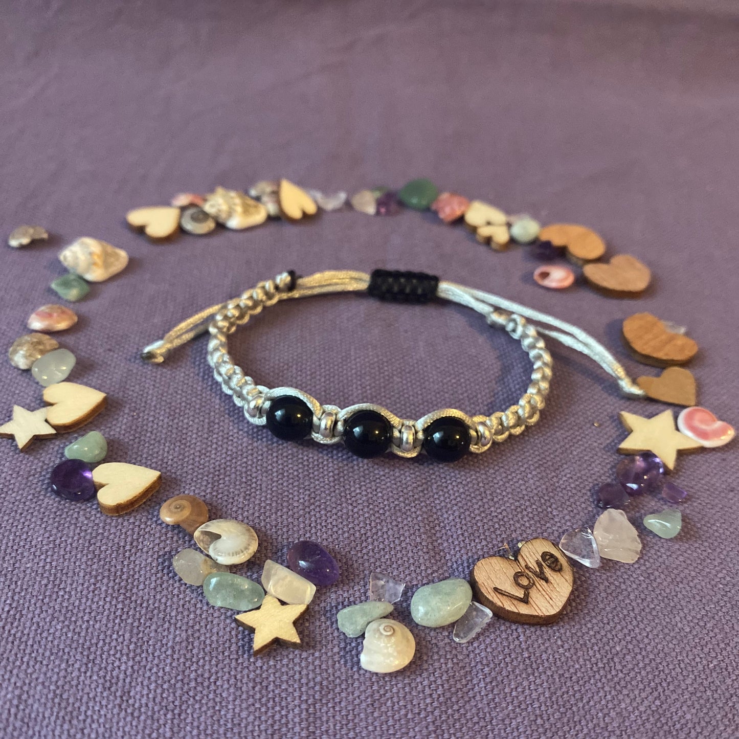 Bracelet Macramé et 3 Perles