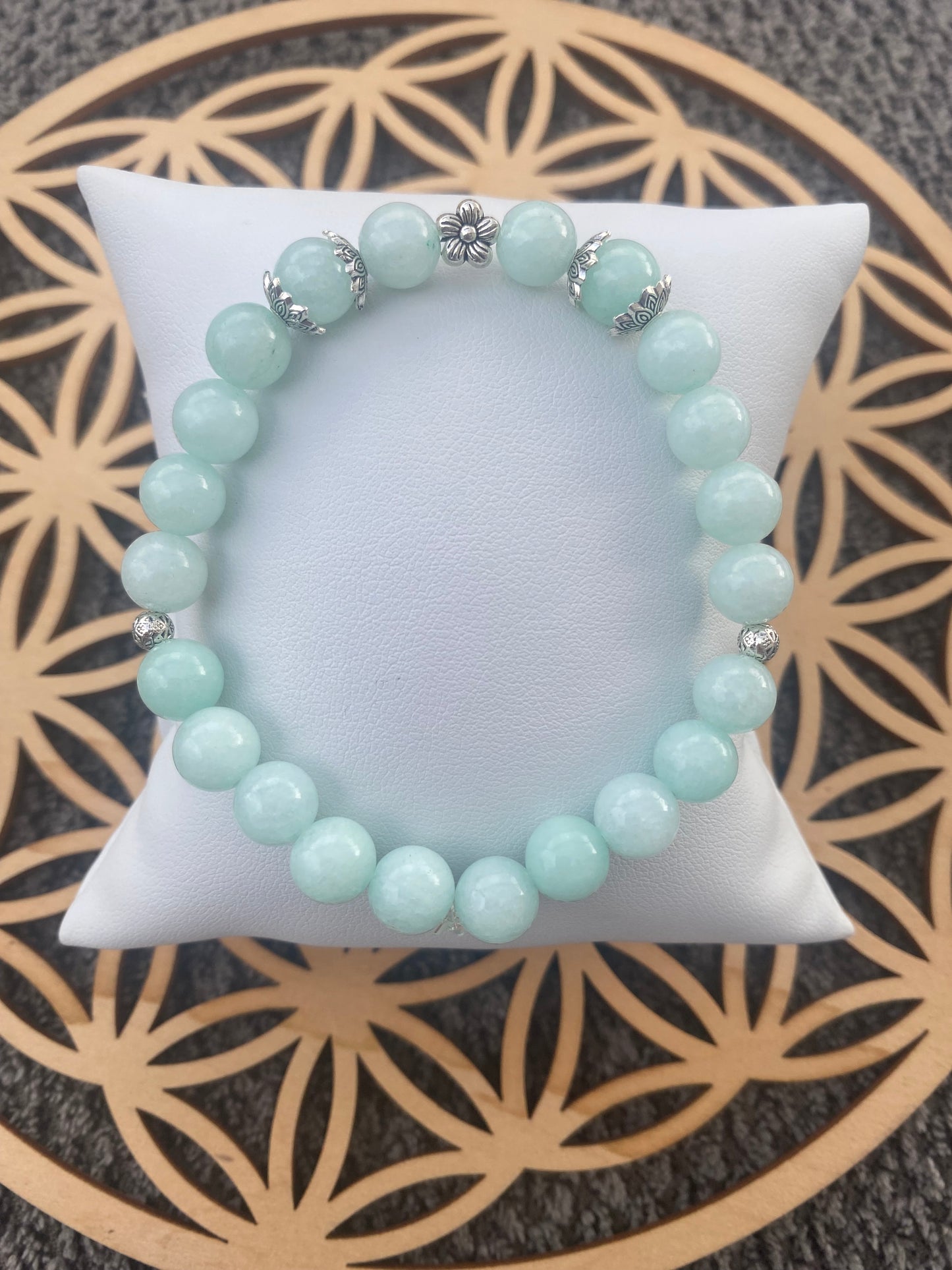 Bracelet Femme - Amazonite et Breloques Argentées