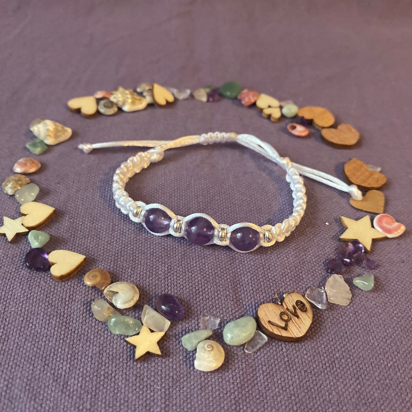 Bracelet Macramé et 3 Perles