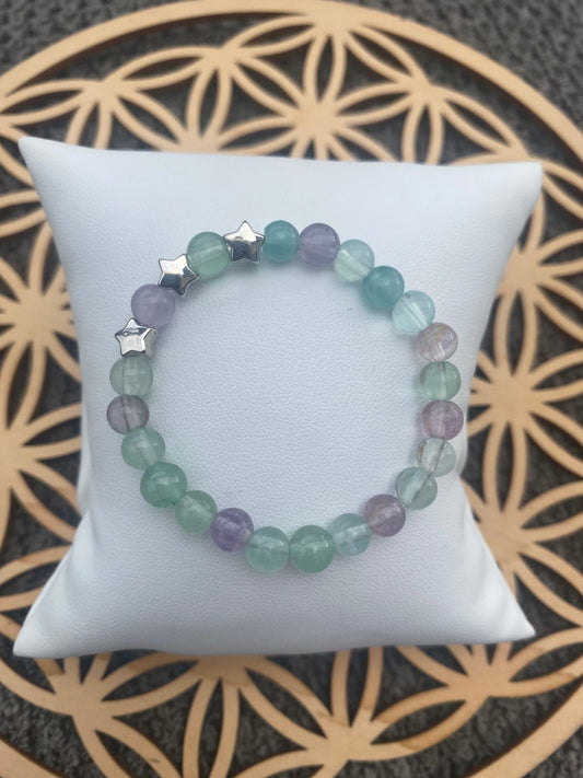 Bracelet Enfant Fluorite Arc-en-Ciel – Clarté et Concentration