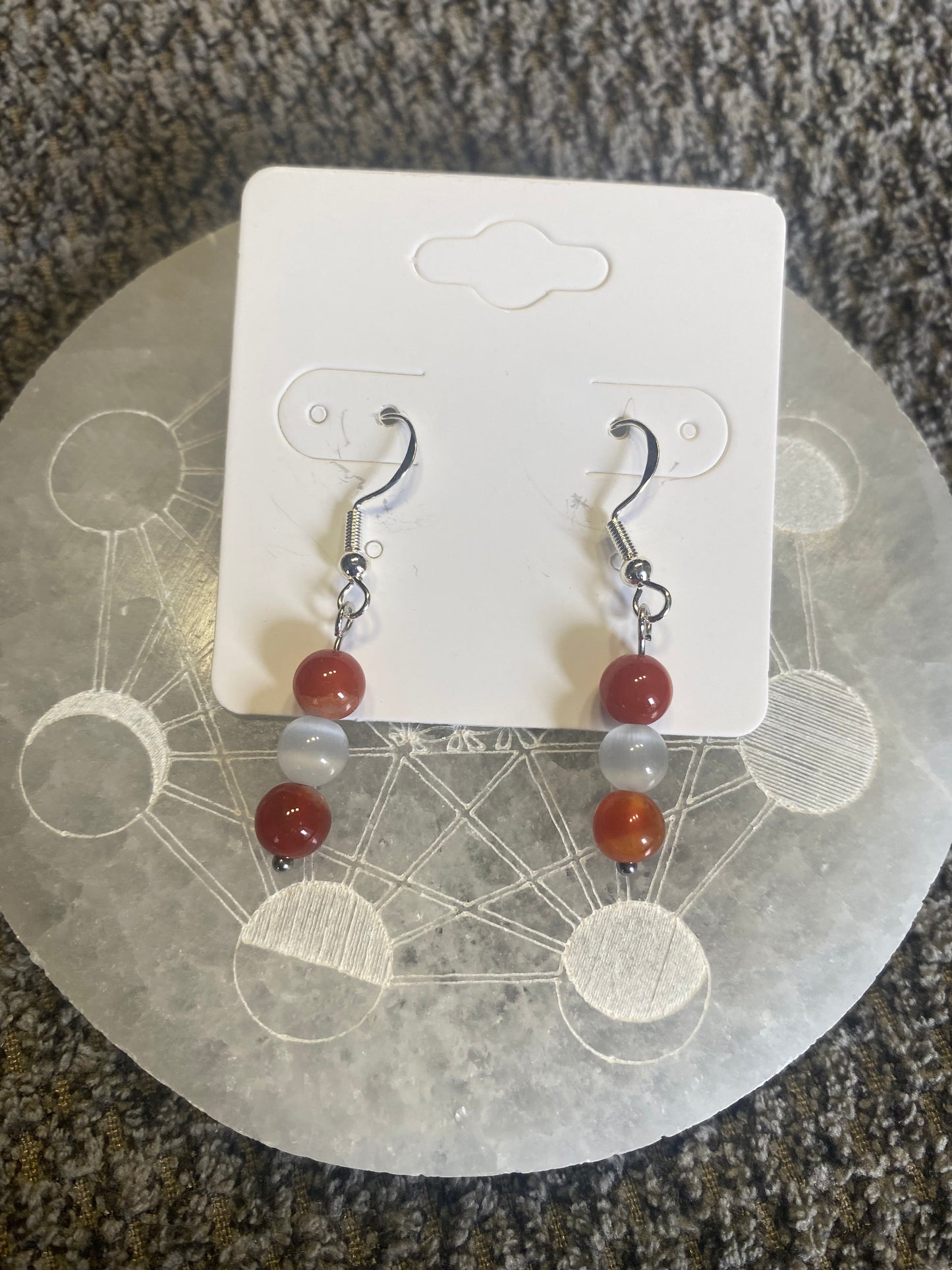Boucles d’Oreilles en Pierres Naturelles - 3 Perles 6mm