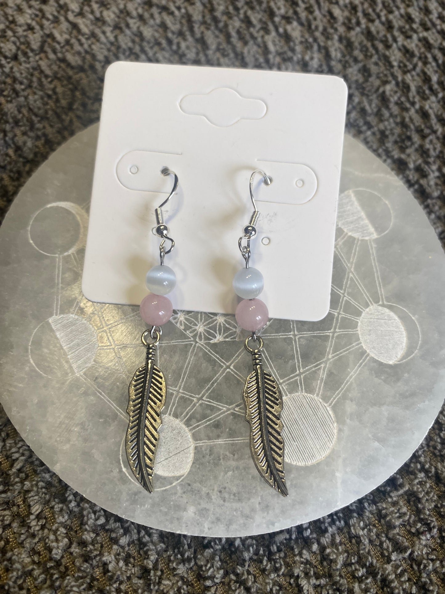 Boucles d’Oreilles - Plume Argentée