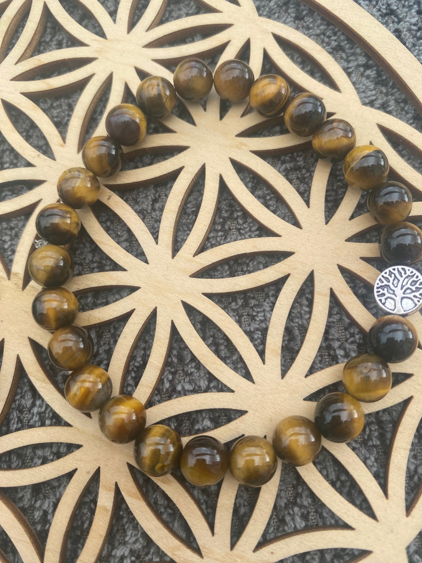Bracelet Homme - Œil de Tigre et Arbre de Vie