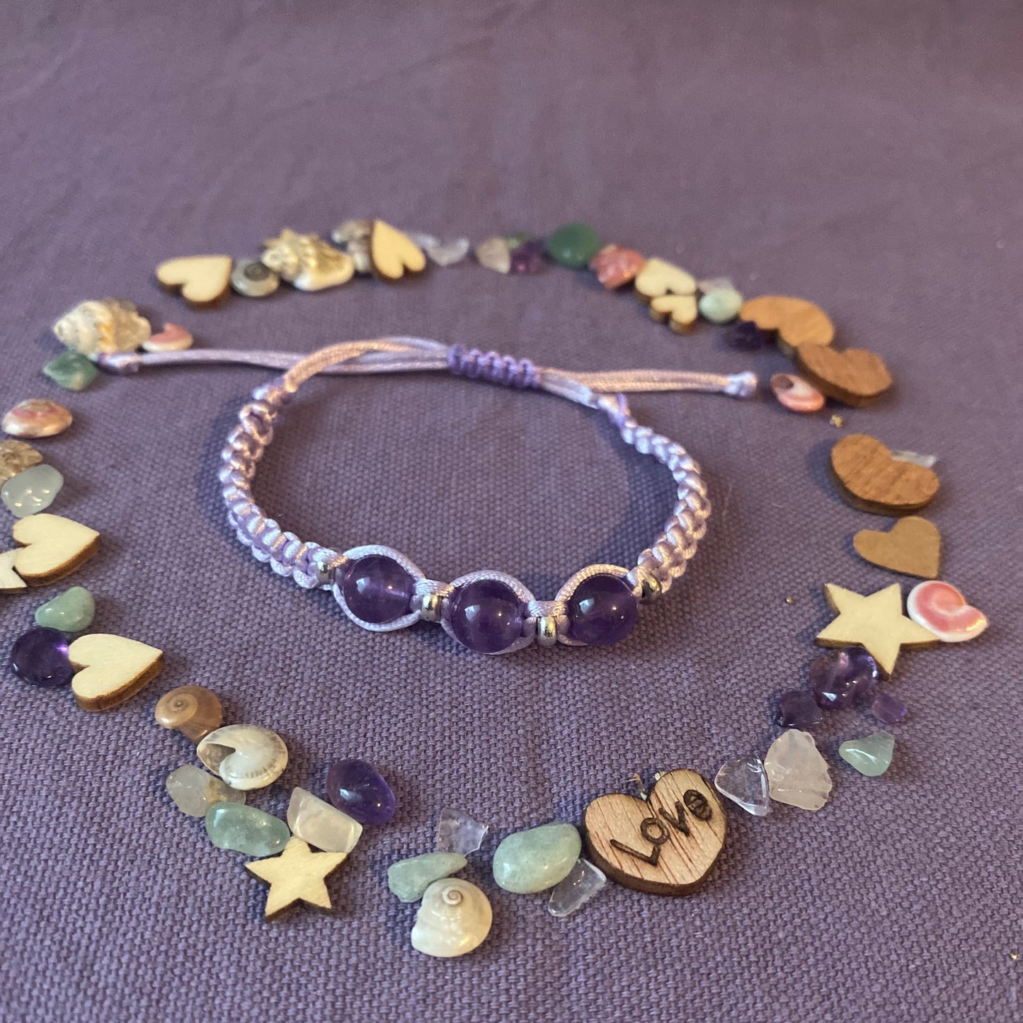 Bracelet Macramé et 3 Perles