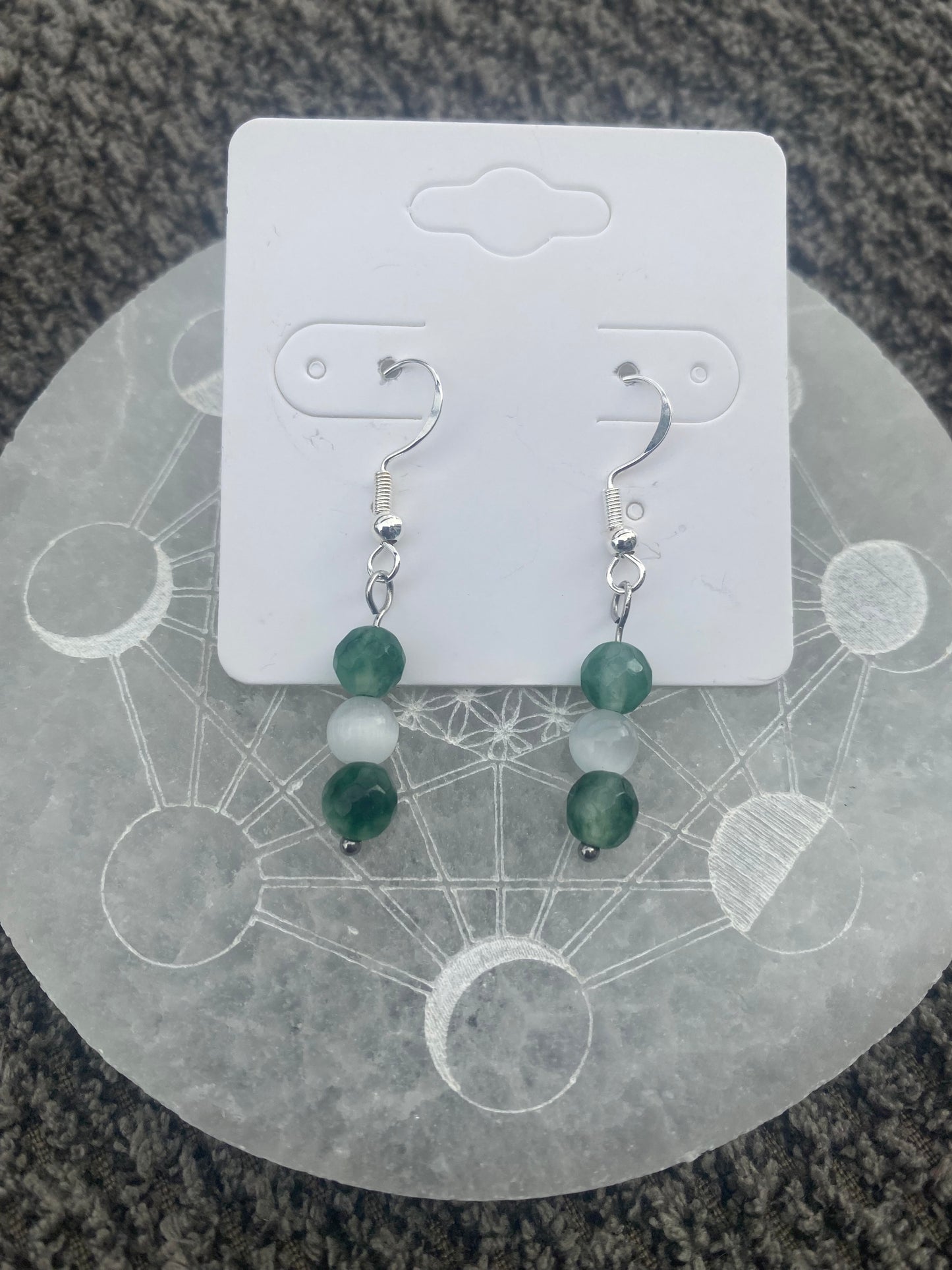 Boucles d’Oreilles en Pierres Naturelles - 3 Perles 6mm