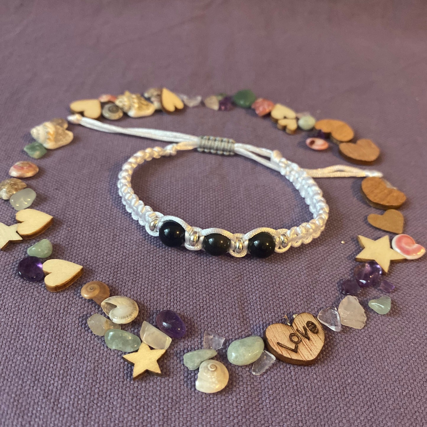 Bracelet Macramé et 3 Perles