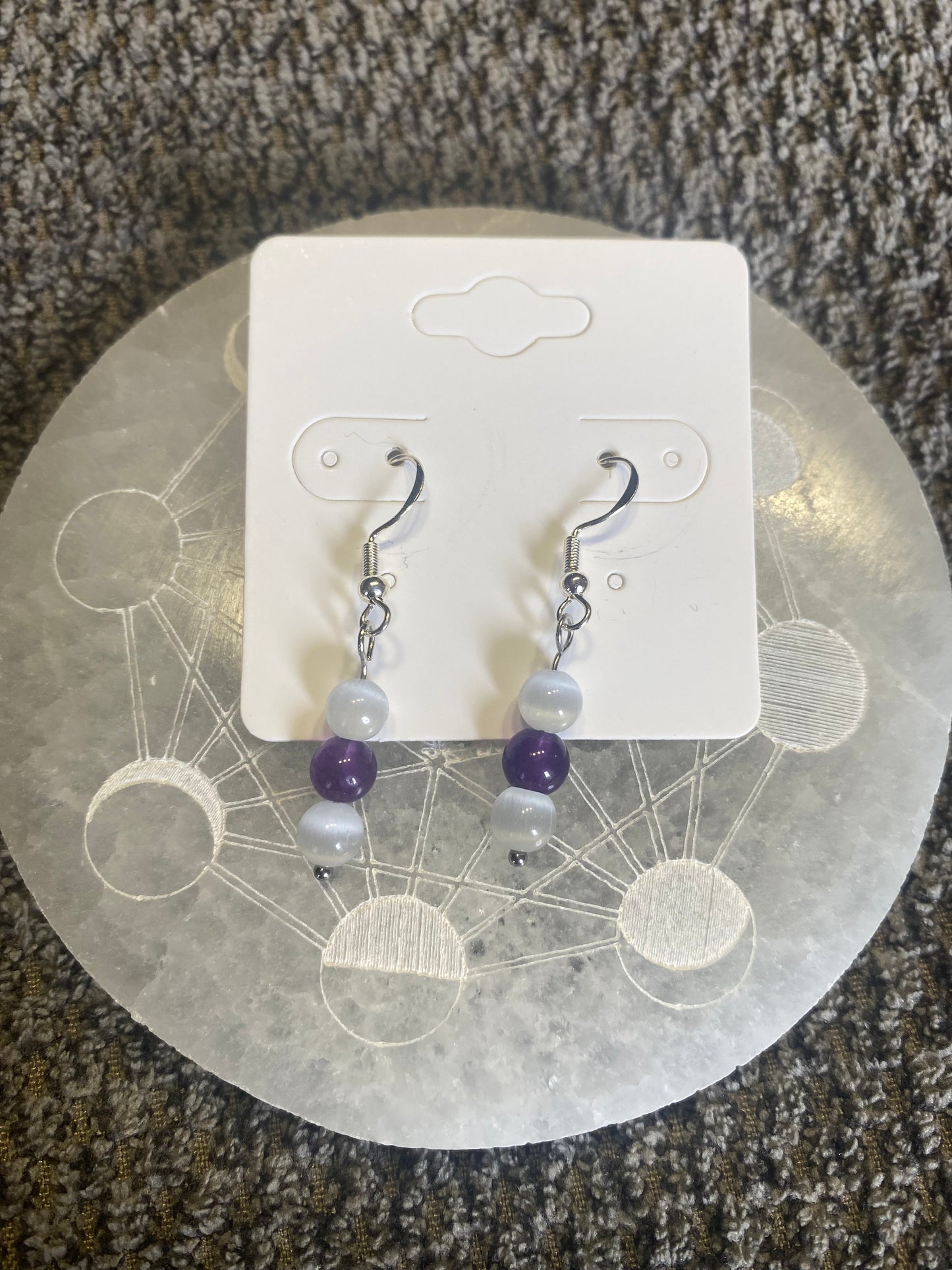 Boucles d’Oreilles en Pierres Naturelles - 3 Perles 6mm