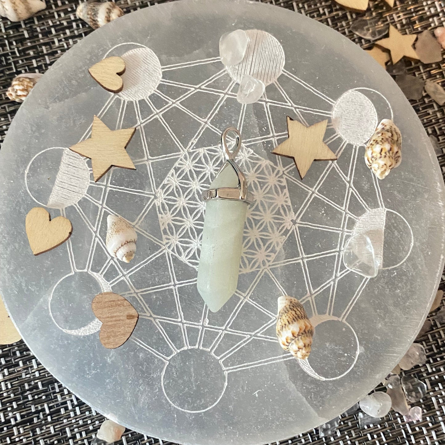 Pendentif en forme de pointe en pierre naturelle Amazonite