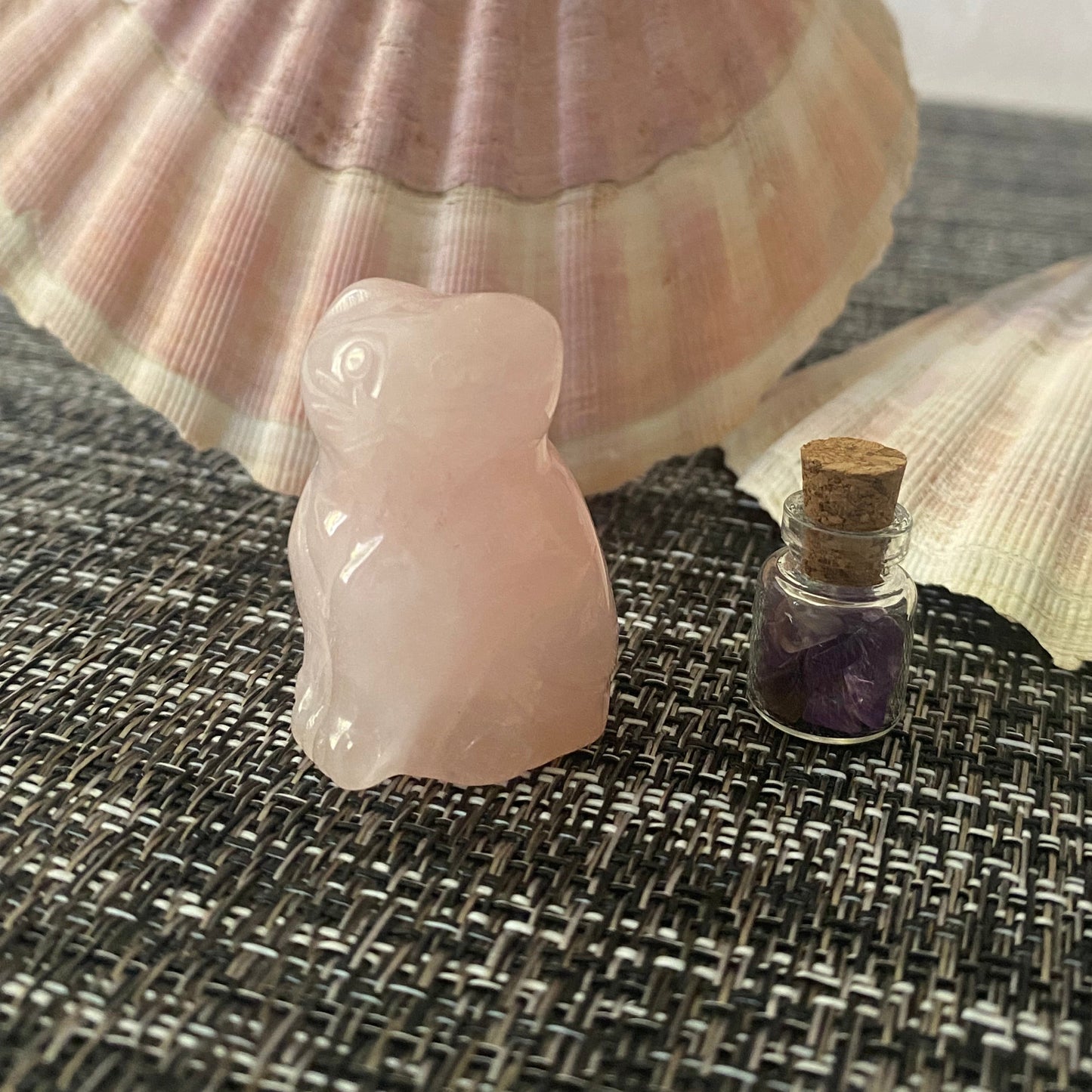 petit chat en quartz rose