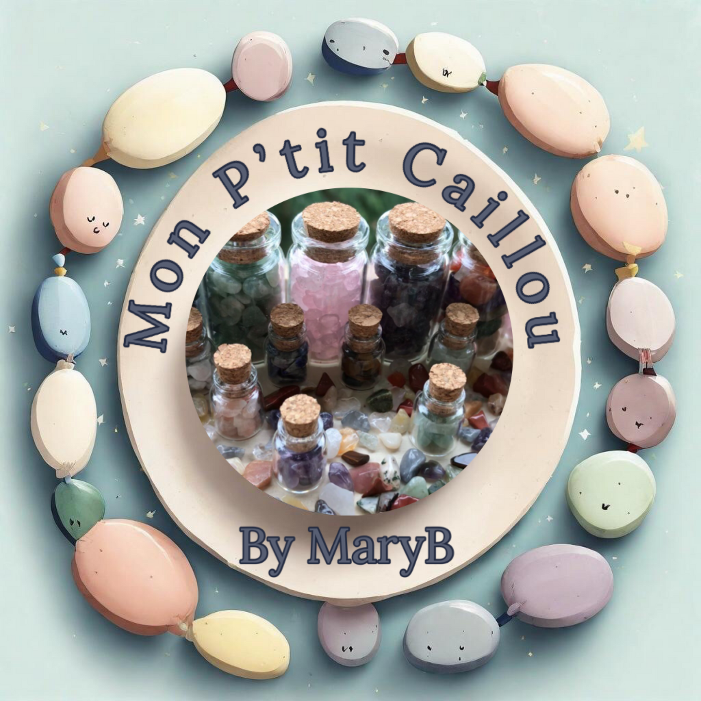 logo de la boutique en ligne monptitcailloubymaryb.fr, vente de pierres naturelles et de bijoux faits main