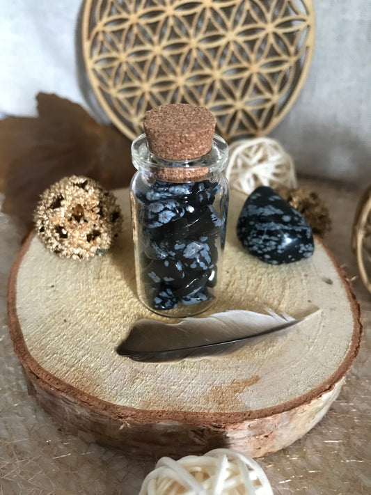 Pierre naturelle Obsidienne Neige mouchetée