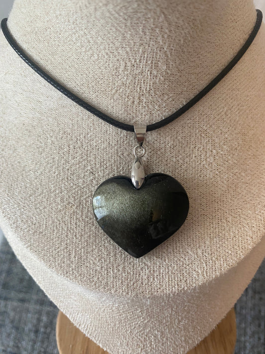 Pierre naturelle Obsidienne Dorée scintillante