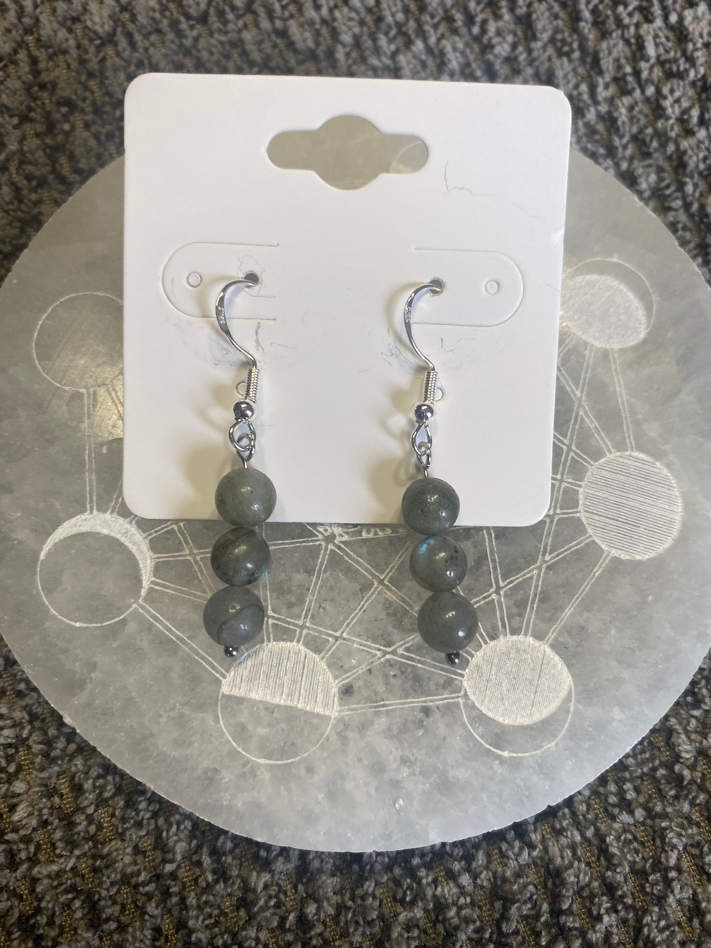 Boucles d’Oreilles en Pierres Naturelles - 3 Perles 6mm