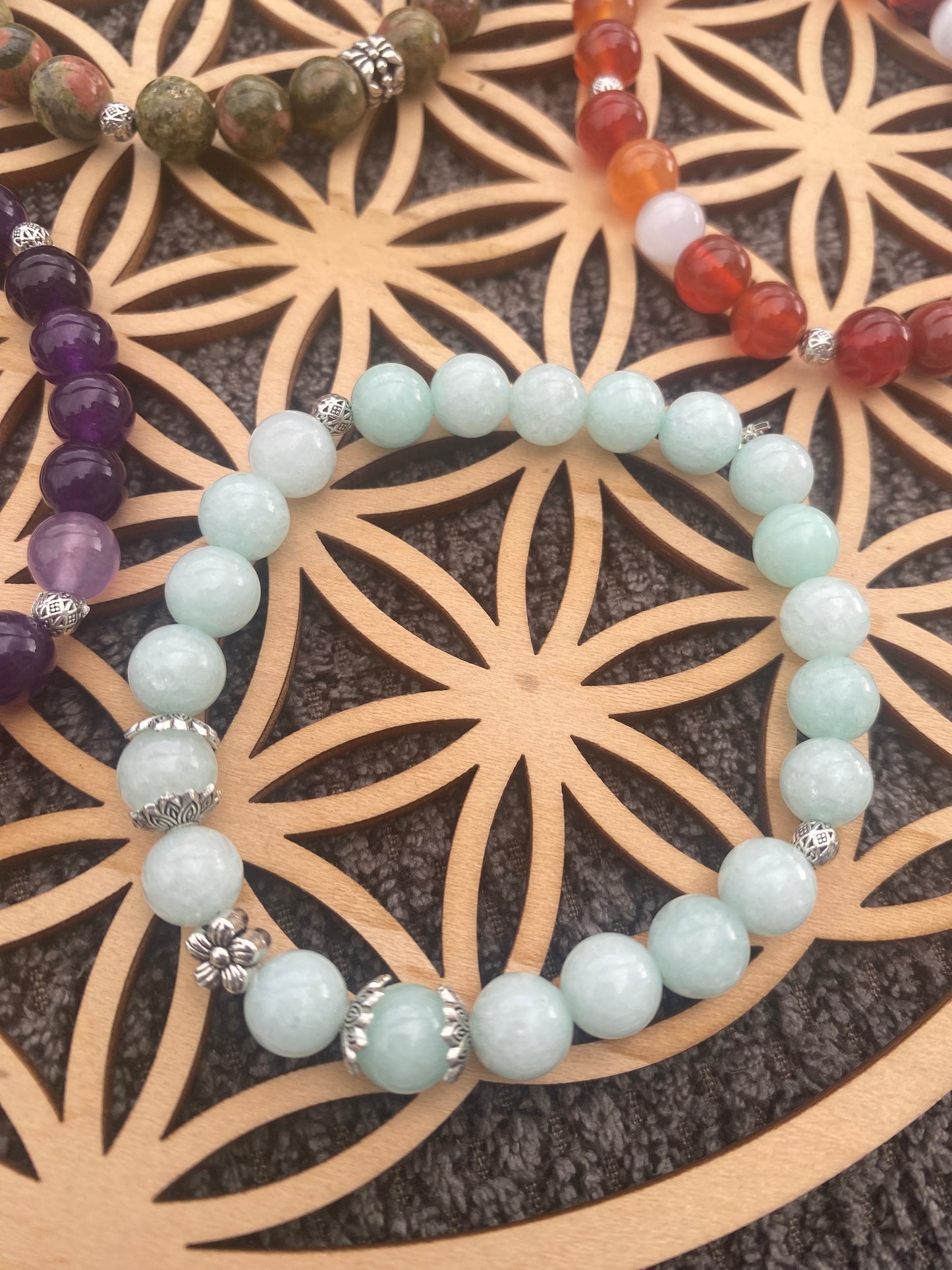 Bracelet Femme - Amazonite et Breloques Argentées