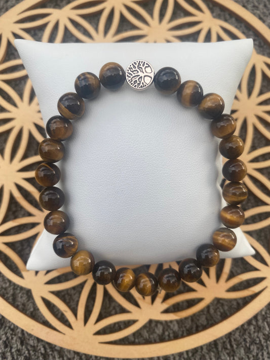 Bracelet Homme - Œil de Tigre et Arbre de Vie