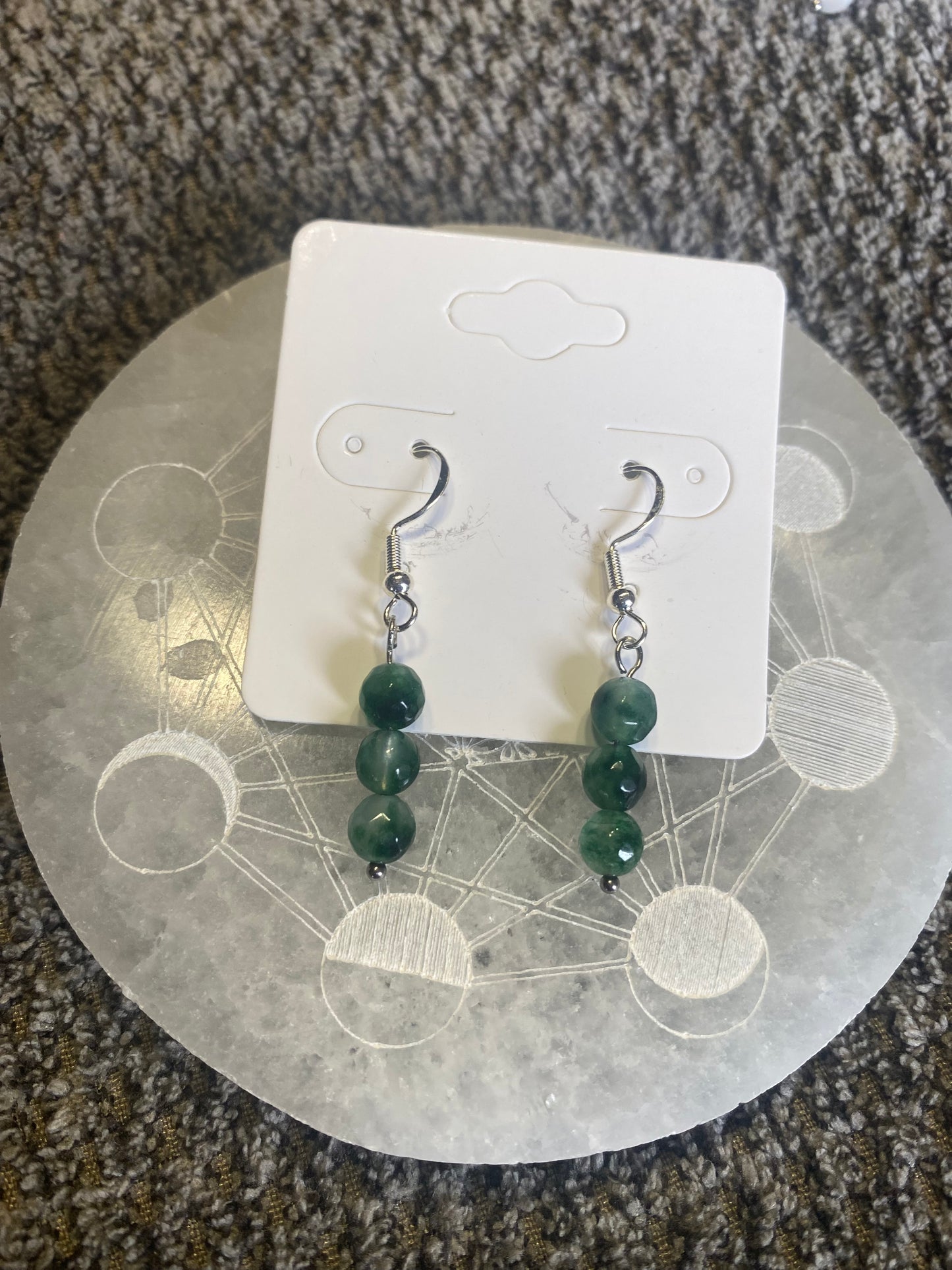 Boucles d’Oreilles en Pierres Naturelles - 3 Perles 6mm