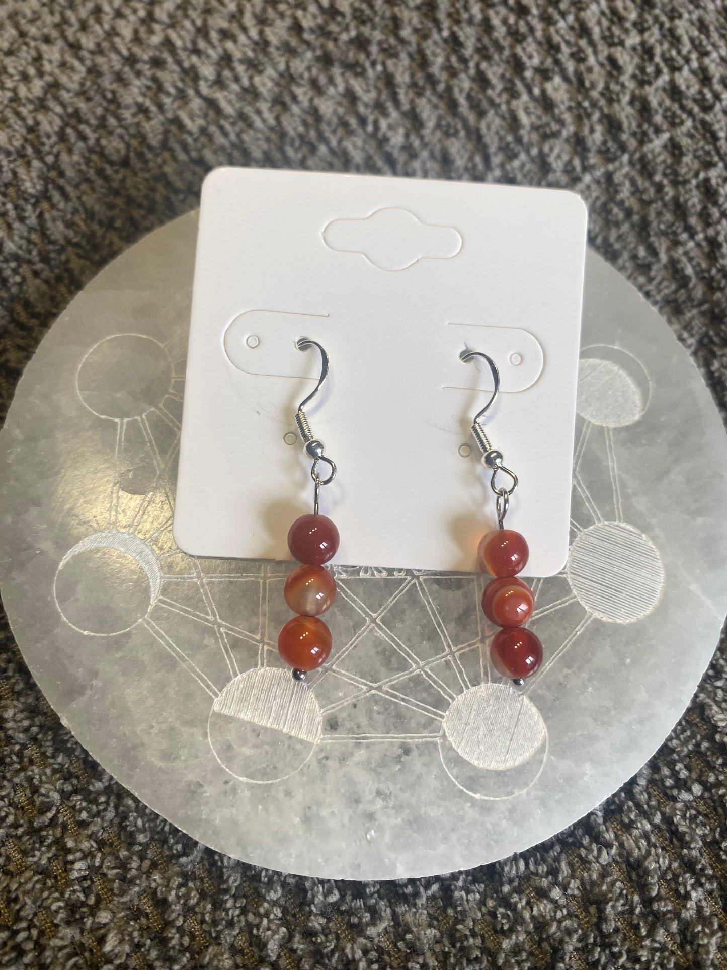 Boucles d’Oreilles en Pierres Naturelles - 3 Perles 6mm