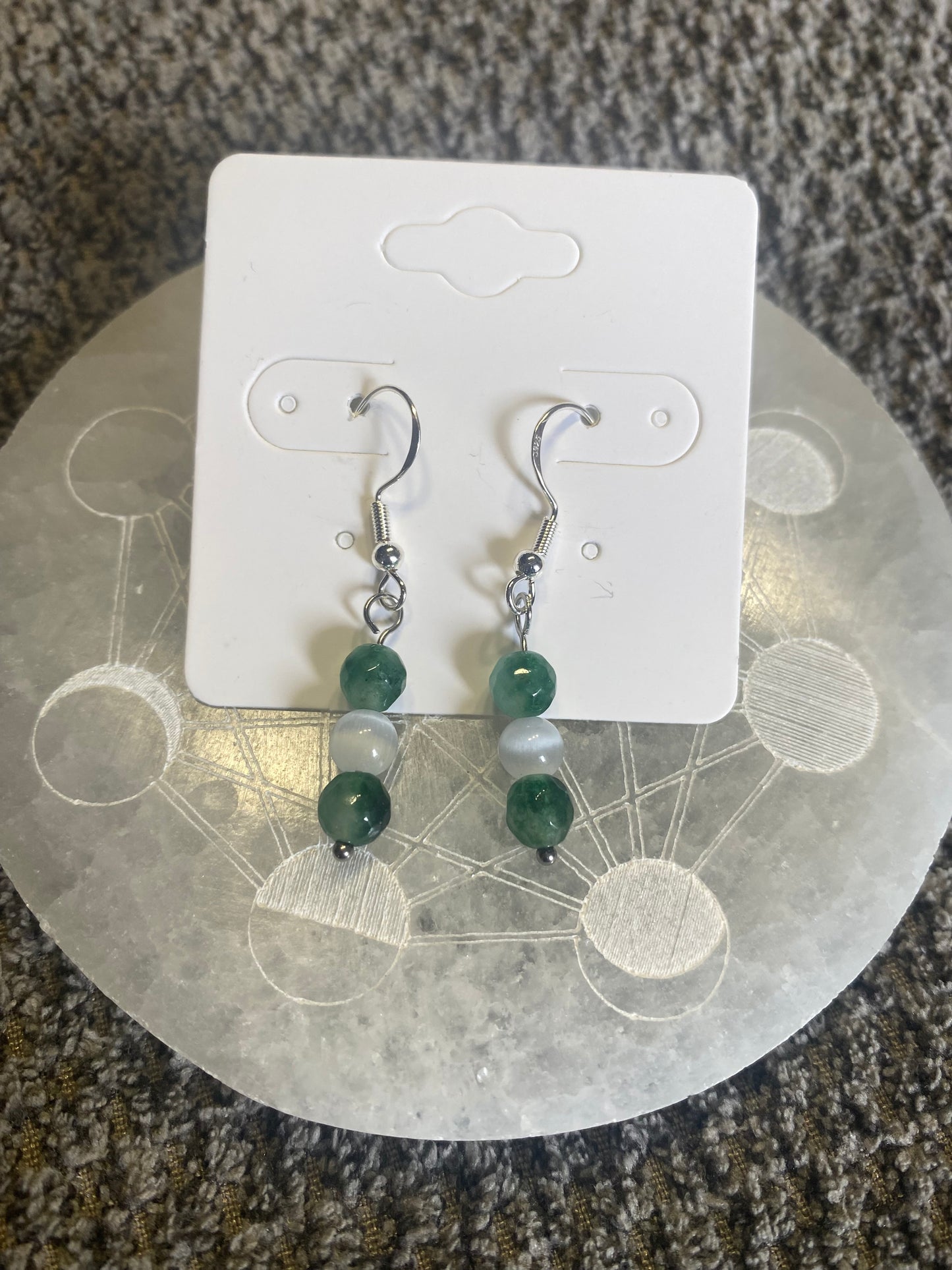Boucles d’Oreilles en Pierres Naturelles - 3 Perles 6mm