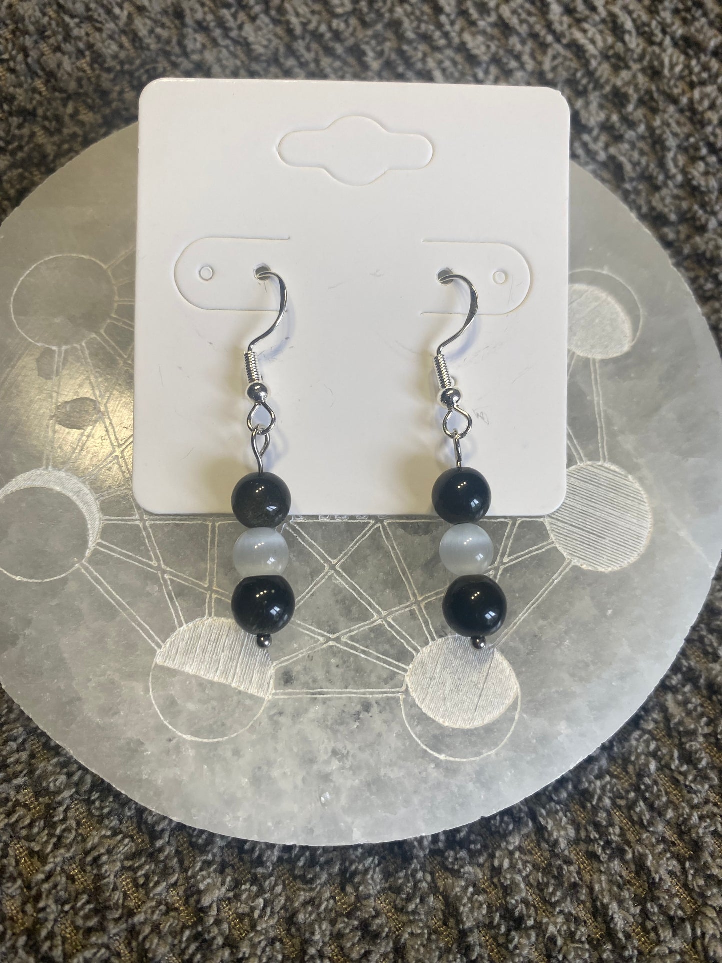 Boucles d’Oreilles en Pierres Naturelles - 3 Perles 6mm