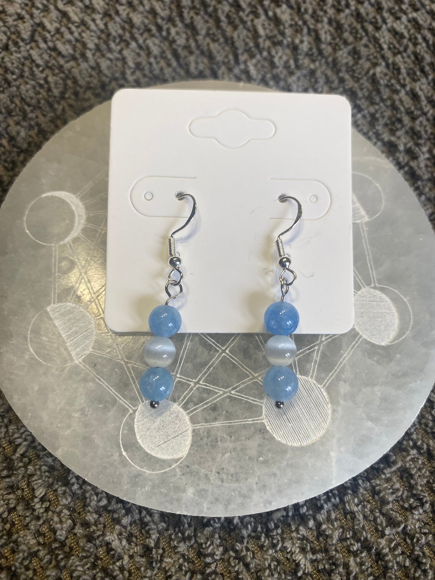 Boucles d’Oreilles en Pierres Naturelles - 3 Perles 6mm