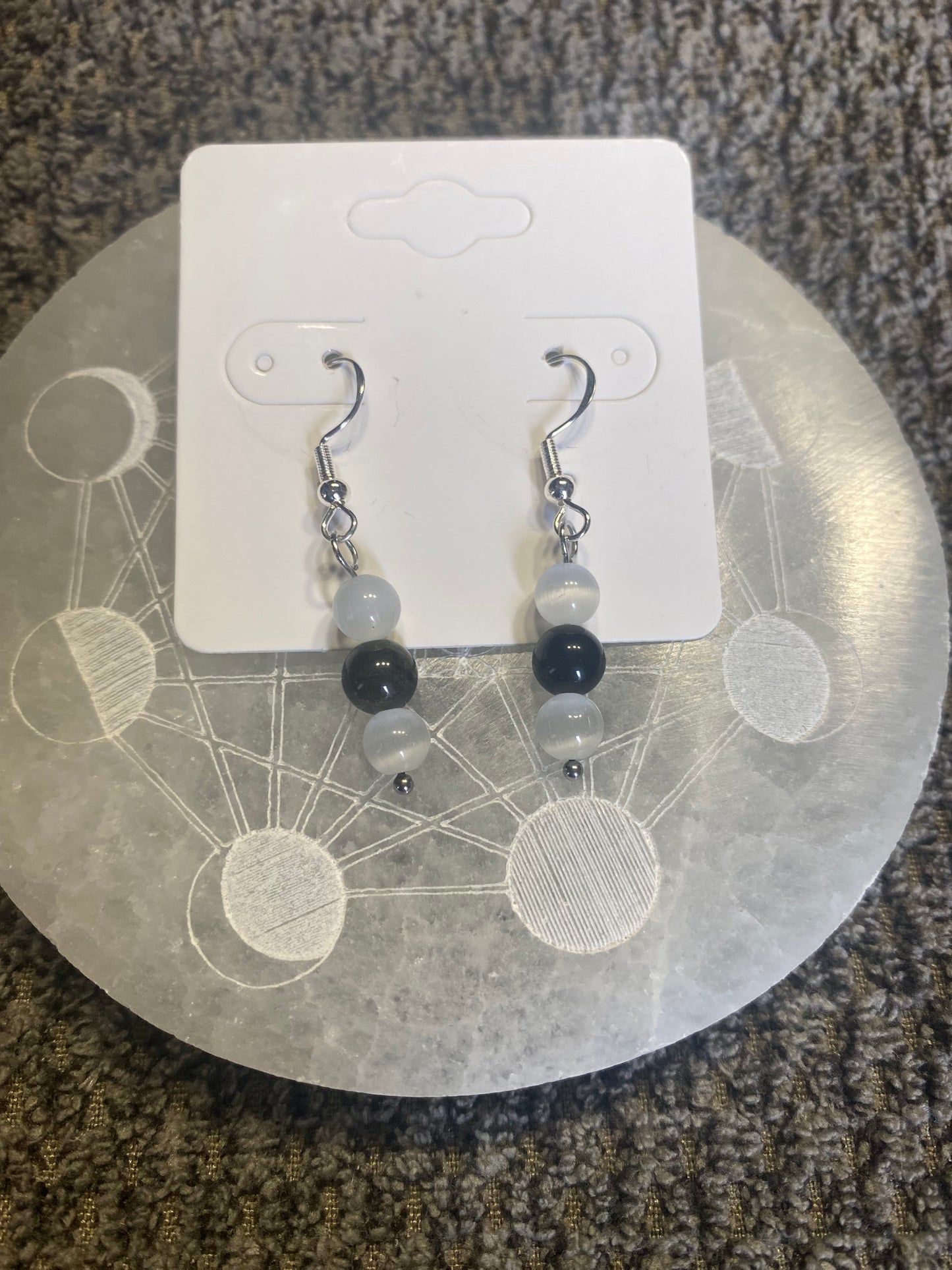 Boucles d’Oreilles en Pierres Naturelles - 3 Perles 6mm