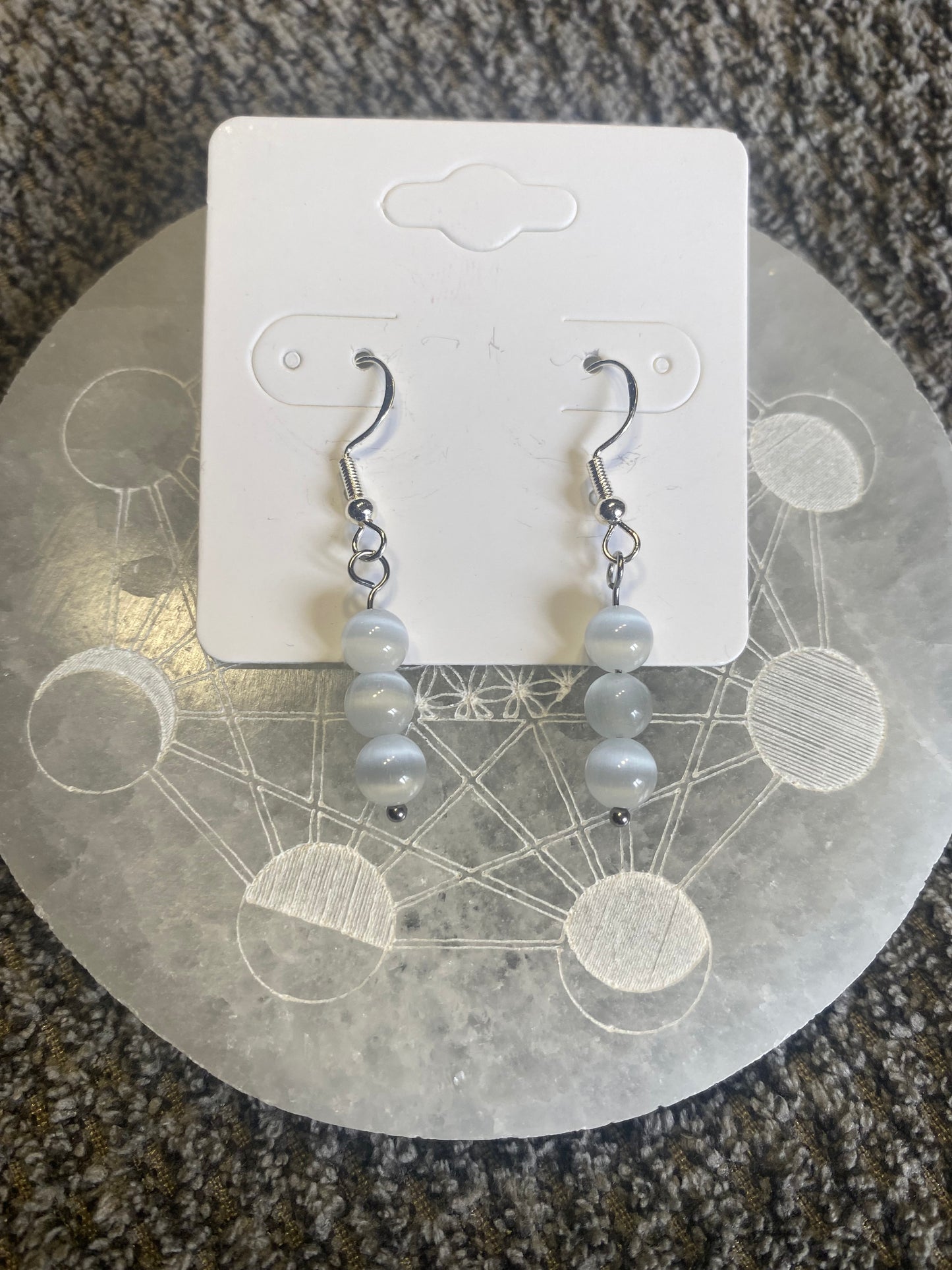 Boucles d’Oreilles en Pierres Naturelles - 3 Perles 6mm