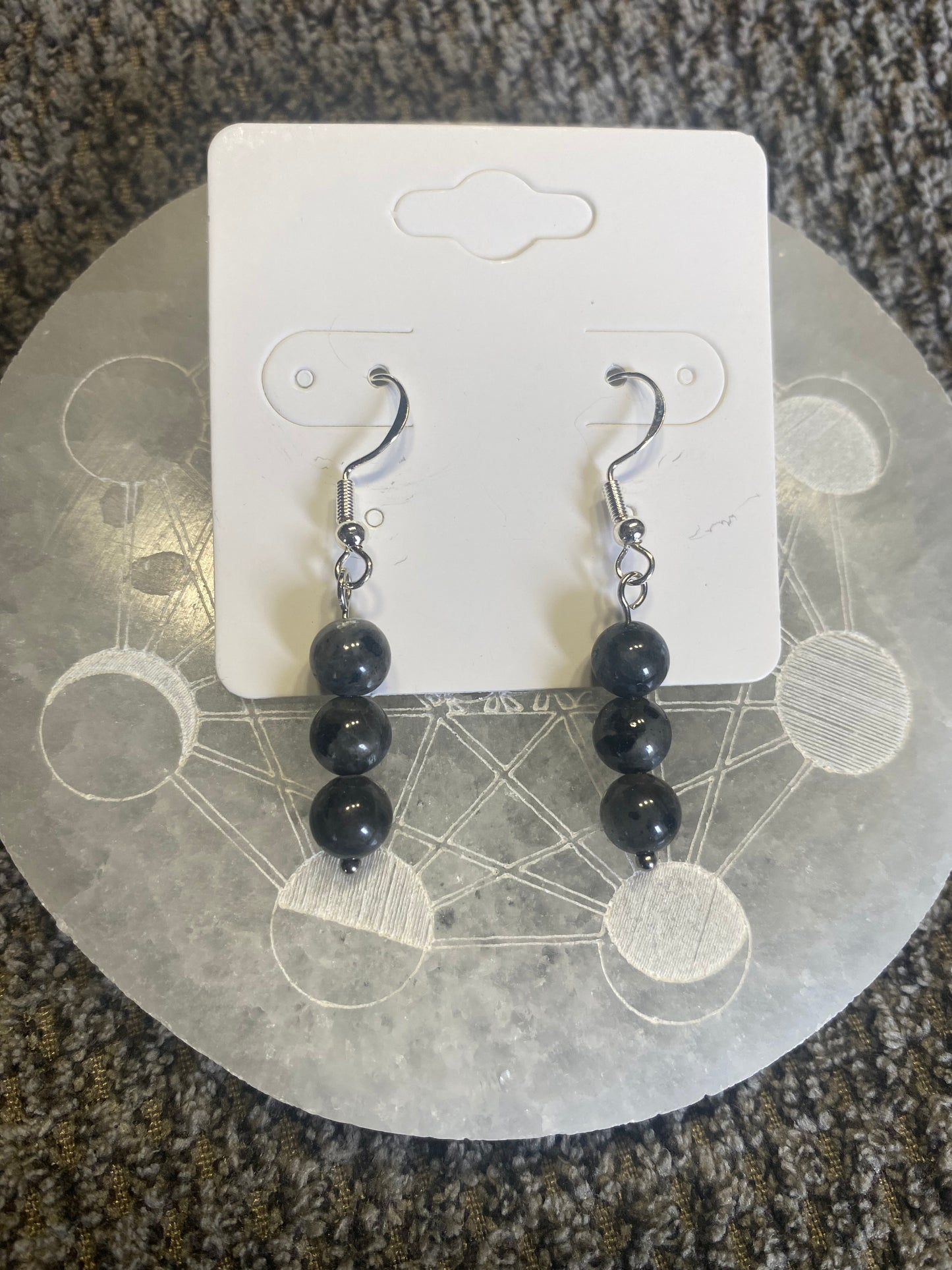 Boucles d’Oreilles en Pierres Naturelles - 3 Perles 6mm