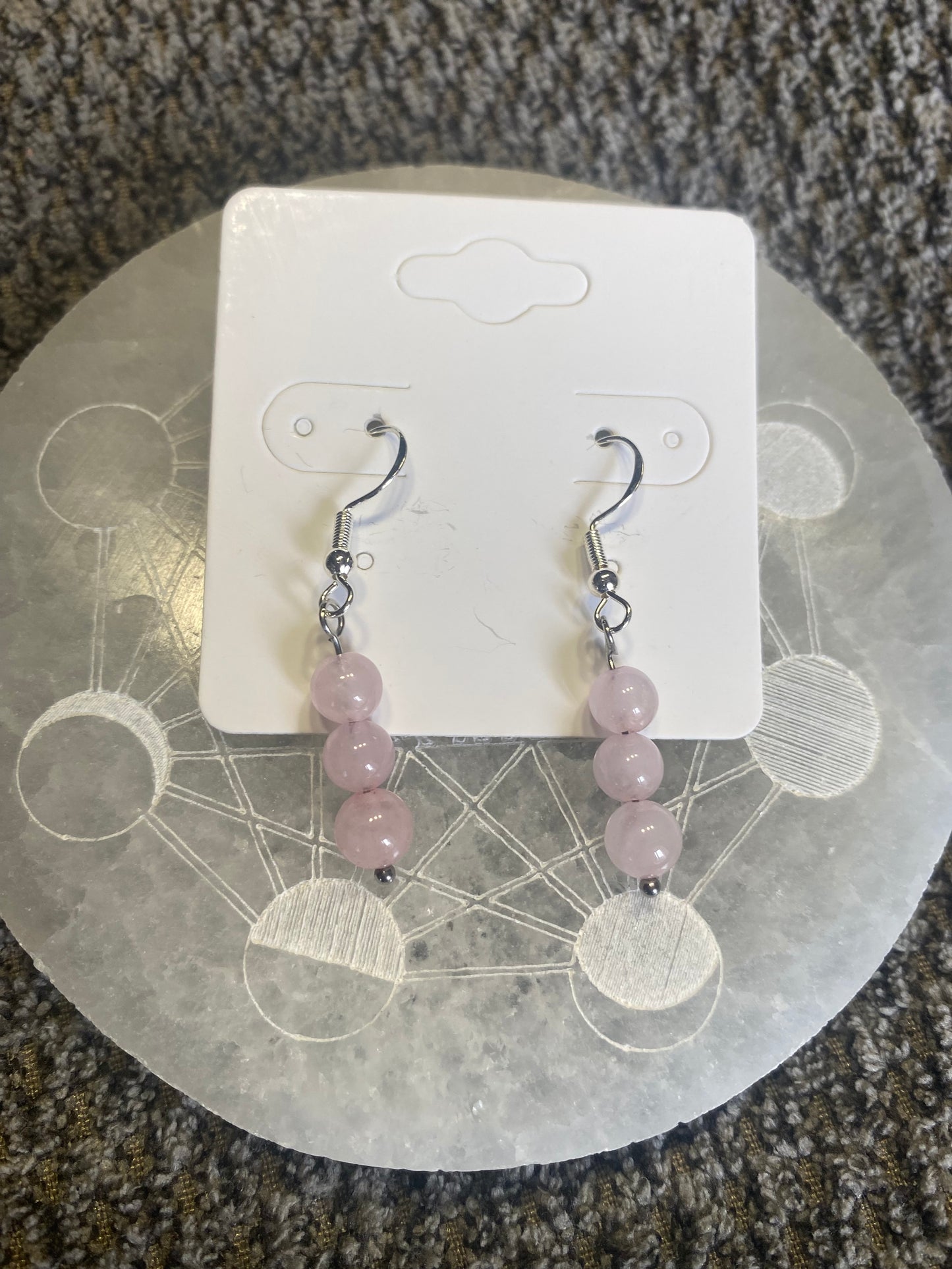 Boucles d’Oreilles en Pierres Naturelles - 3 Perles 6mm