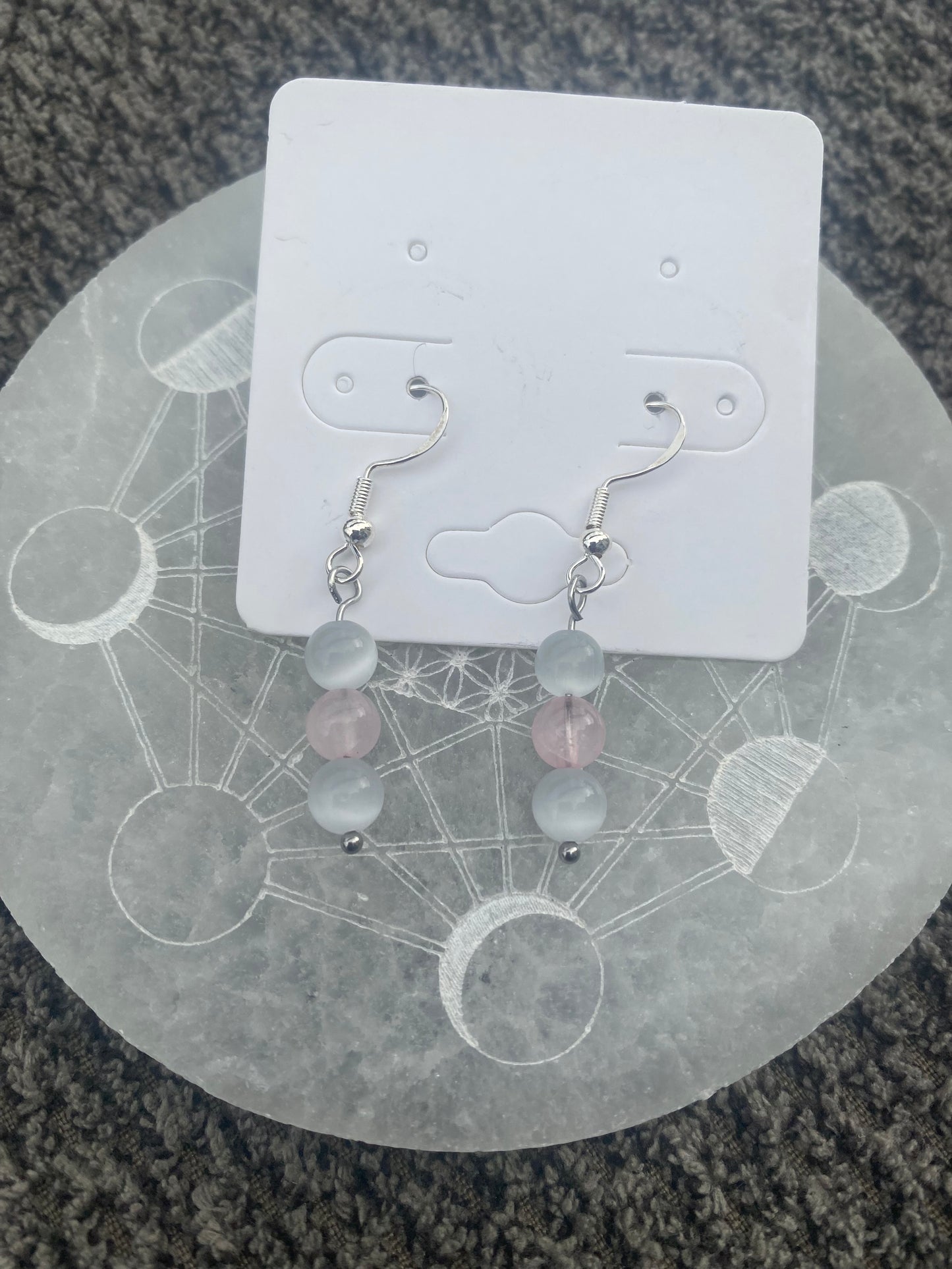 Boucles d’Oreilles en Pierres Naturelles - 3 Perles 6mm