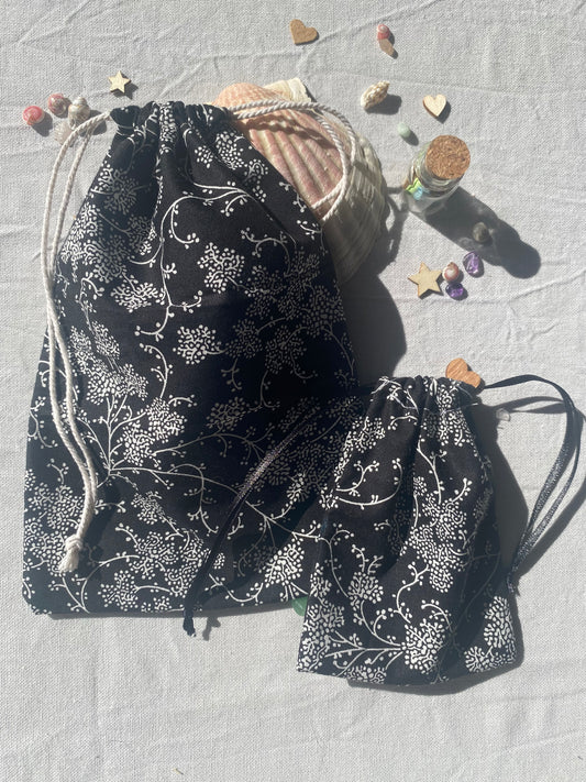 Pochette Noire Fleurie