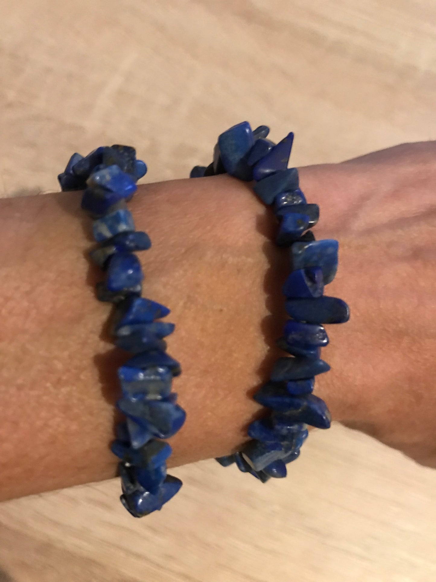 bracelet en chips de pierre naturelle de lapis lazuli