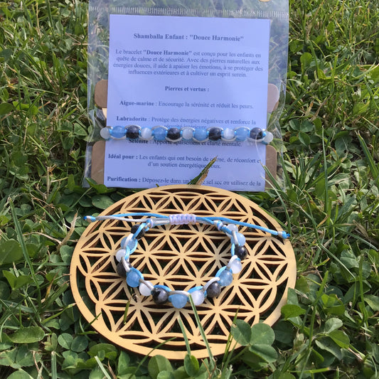 Bracelet calmant pour enfants sensibles. Pierres naturelles pour apaiser, protéger et favoriser la sérénité intérieure.